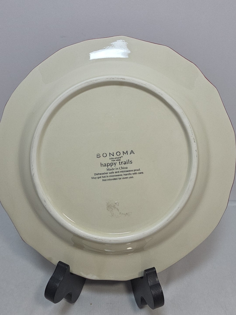 Sonoma Happy Trails Western Cowboy Horse Salad Plates Set of 2 8.75" - Picture 5 of 6